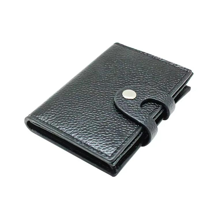 Boshiho Men Credit Id Coin Leather Front Pocket Black Slim best Leather Business Wallet Card Holder