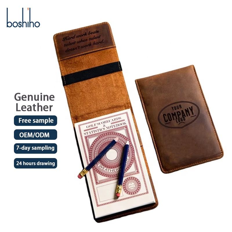 Personalized genuine leather golf scorecard holder