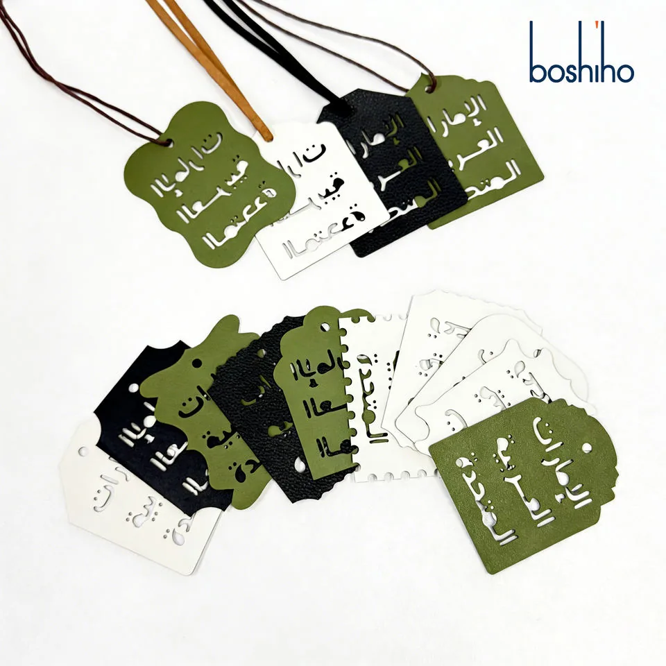 Arabic-letter PU charms showing different outlines and colors