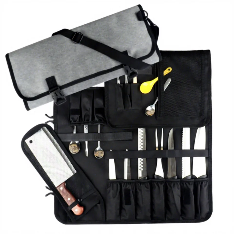 Chef organizer opened to show kitchen-tool slots